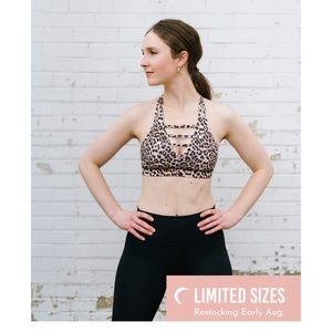 Leopard grid bra